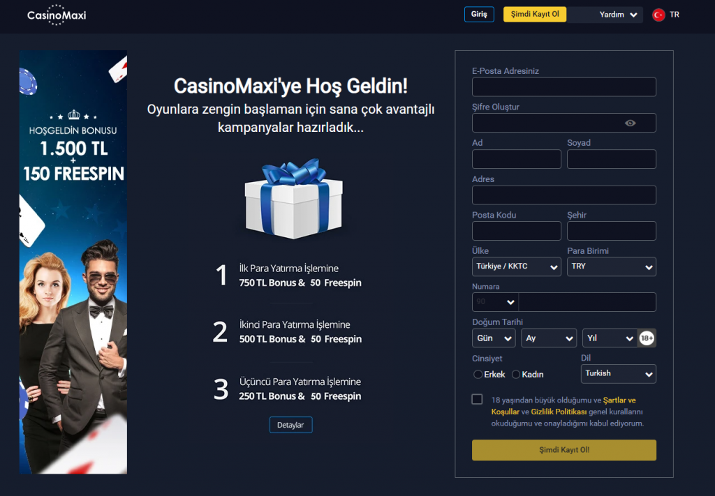 CasinoMaxi Üyelik